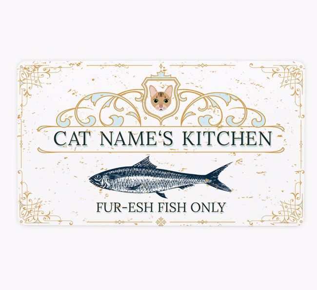 Fur-esh Fish Only: Personalised {breedCommonName} Metal Sign
